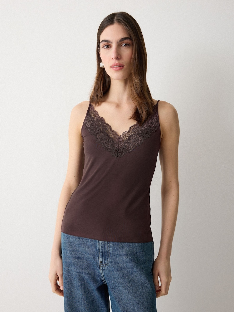 Jigsaw Purple Modal Lace Camisole - Image 1 of 2