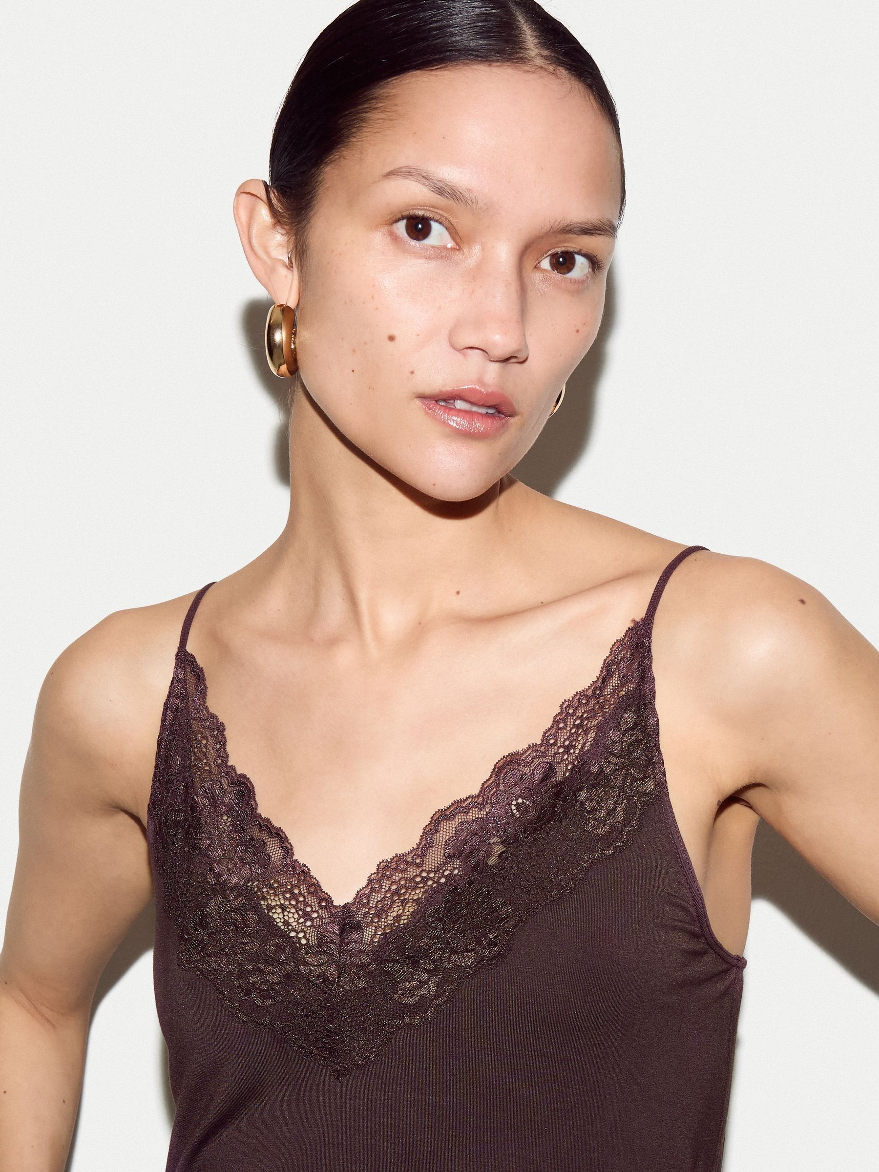 Buy Jigsaw Purple Modal Lace Camisole from the Next UK online shop
