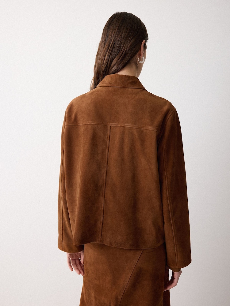 Jigsaw Brown Suede Patch Pocket Jacket - Image 2 of 6
