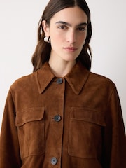 Jigsaw Brown Suede Patch Pocket Jacket - Image 4 of 6