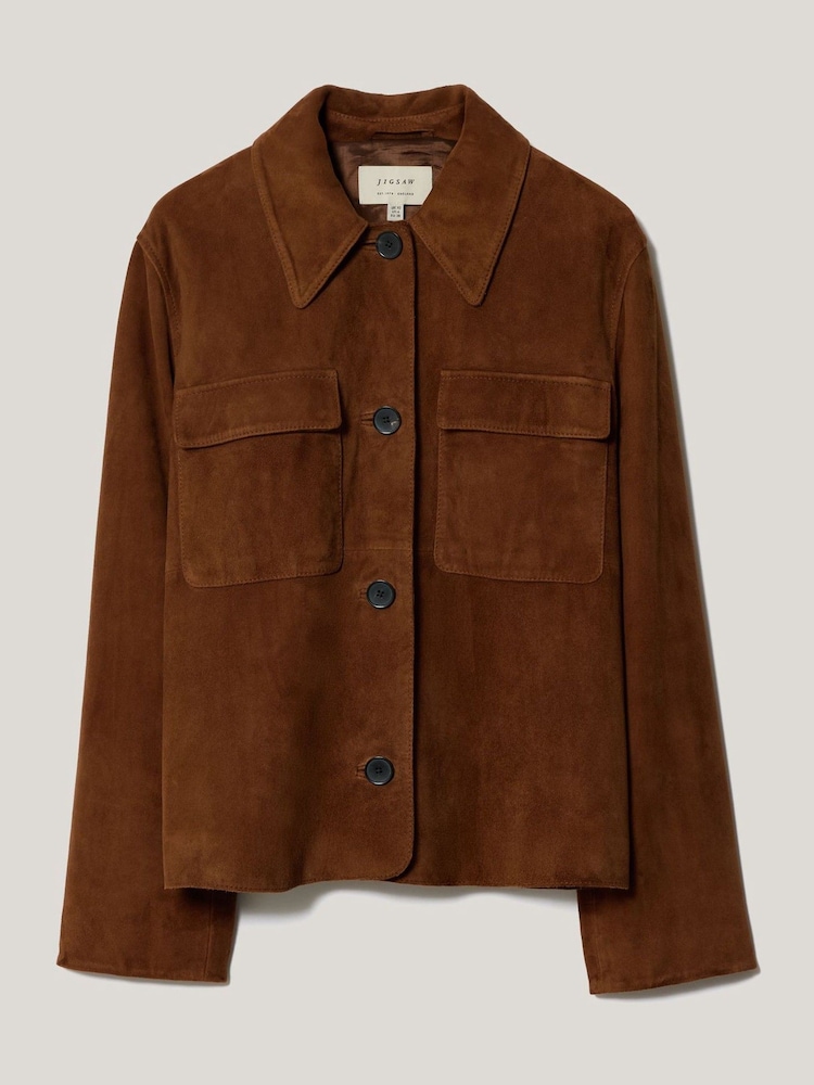 Jigsaw Brown Suede Patch Pocket Jacket - Image 6 of 6