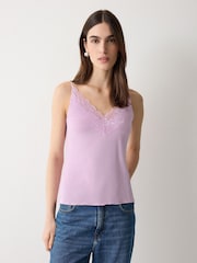 Jigsaw Pink Modal Lace Camisole - Image 1 of 2