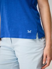 أزرق - Crew Clothing Perfect Crew Cotton-Slub T-Shirt - Image 4 of 5