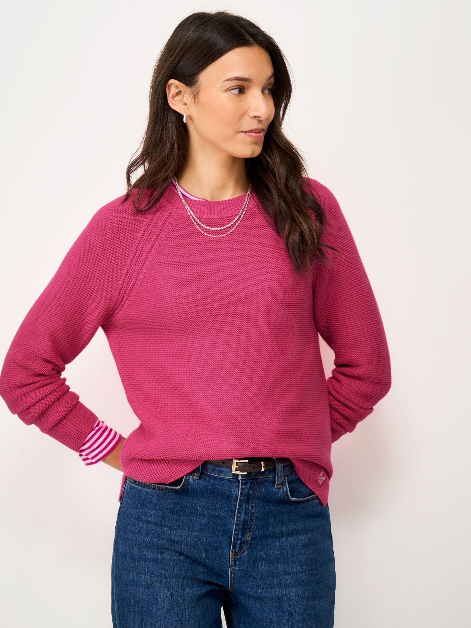Pull Femme Crew Clothing – Coton Rose – Taille 18 – Manches Longues – Bon état