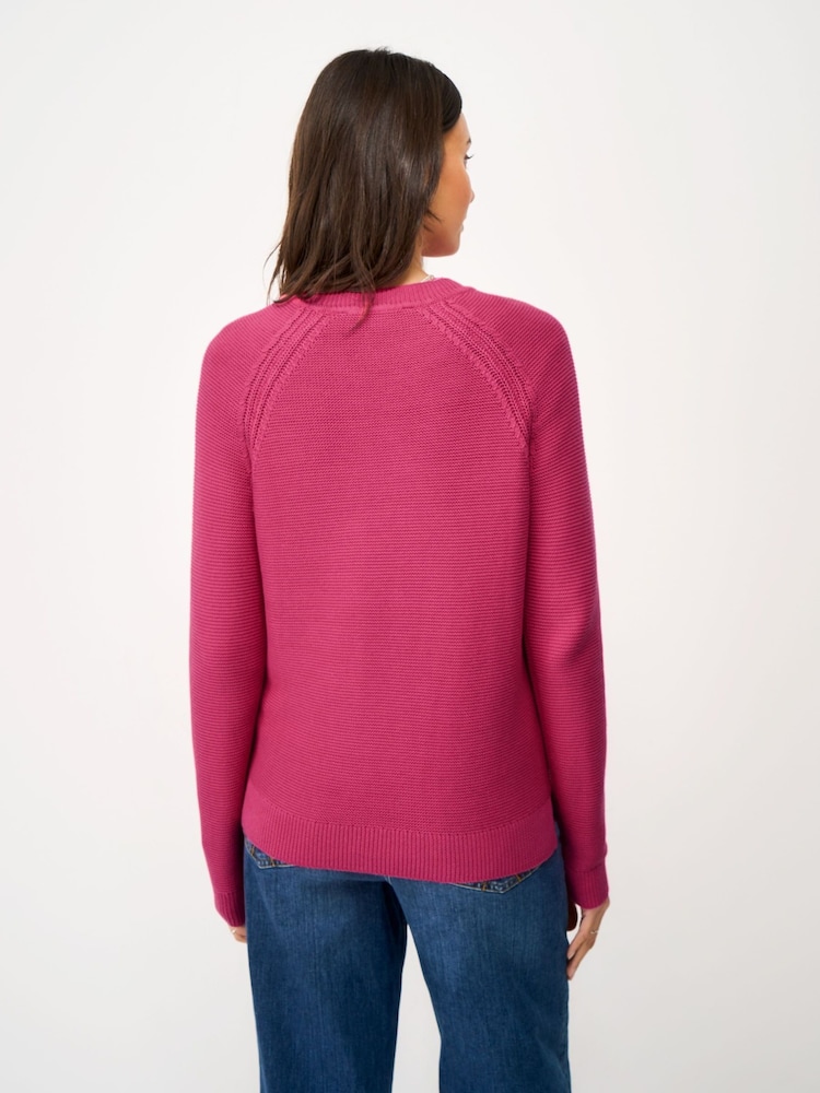 Crew Clothing Pink Cotton Stitch Jumper - Image 2 of 5 Crew Clothing Pink Cotton Stitch Jumper - Image 2 of 5