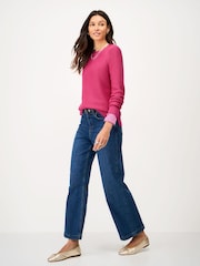 Crew Clothing Pink Cotton Stitch Jumper - Image 3 of 5