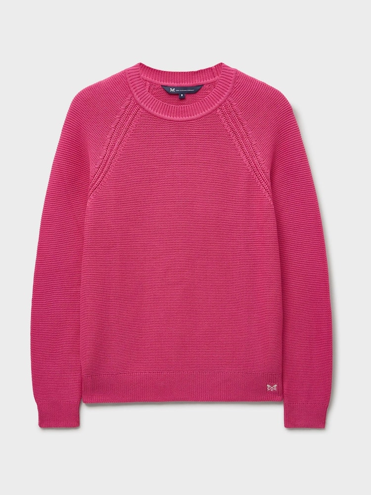 Crew Clothing Pink Cotton Stitch Jumper - Image 5 of 5 Crew Clothing Pink Cotton Stitch Jumper - Image 5 of 5