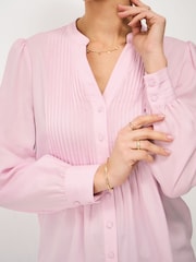 Crew Clothing Pink Abigail Pintuck Blouse - Image 4 of 5
