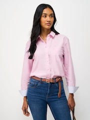 Crew Clothing Light Pink Relaxed Fit Cotton Poplin Shirt - Image 1 of 5