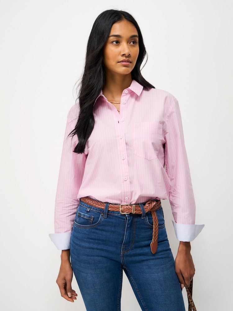 Crew Clothing Light Pink Relaxed Fit Cotton Poplin Shirt - Image 1 of 5 Crew Clothing Light Pink Relaxed Fit Cotton Poplin Shirt - Image 1 of 5