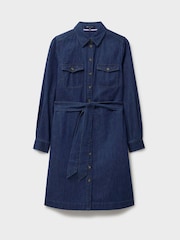 Crew Clothing Blue Elsie Denim Shirt Dress - Image 6 of 6