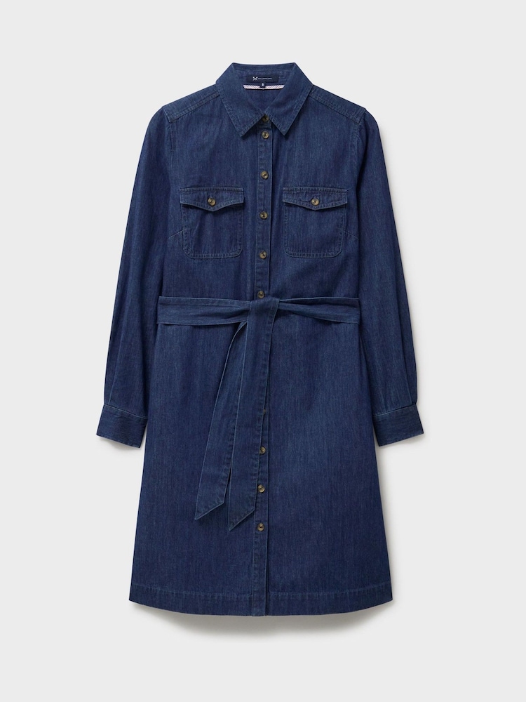 Crew Clothing Blue Elsie Denim Shirt Dress - Image 6 of 6 Crew Clothing Blue Elsie Denim Shirt Dress - Image 6 of 6