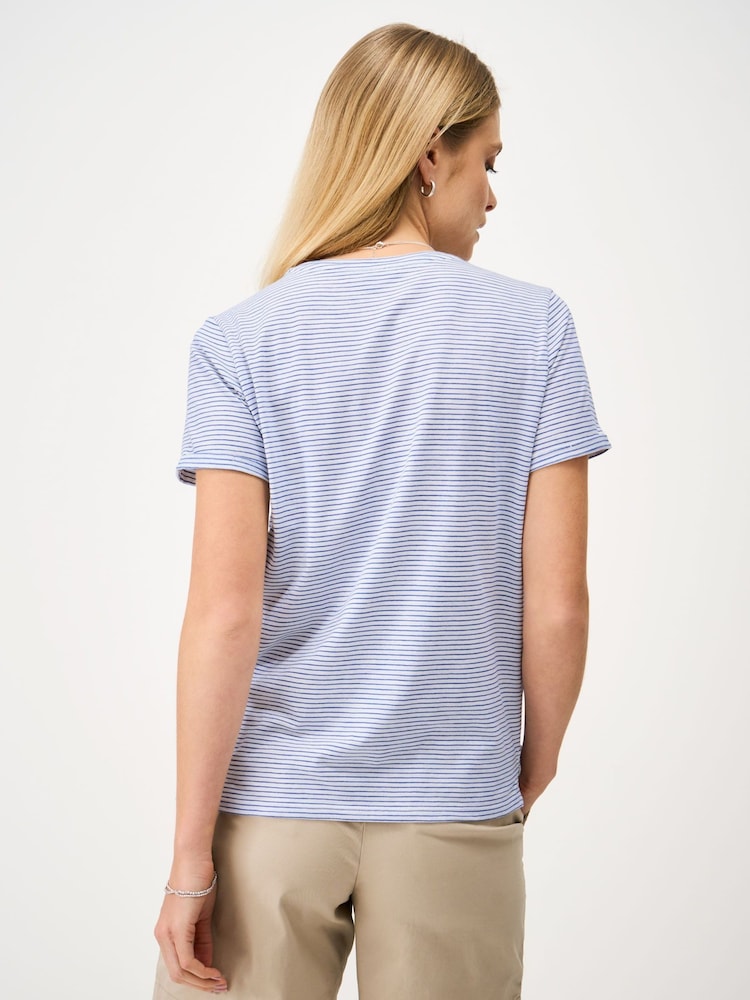 Crew Clothing Light Blue Cotton Slub Perfect Crew Neck T-Shirt - Image 2 of 5