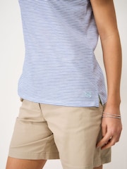 Crew Clothing Light Blue Cotton Slub Perfect Crew Neck T-Shirt - Image 4 of 5