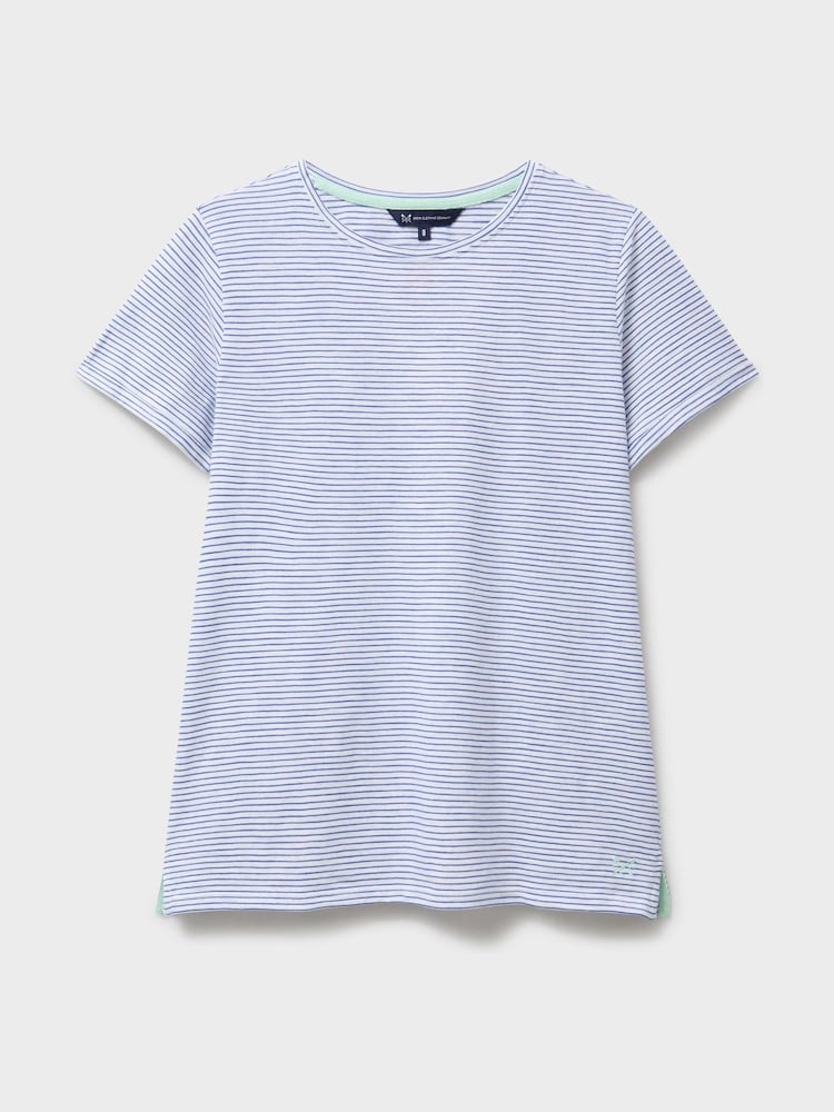 Crew Clothing Light Blue Cotton Slub Perfect Crew Neck T-Shirt - Image 5 of 5