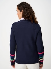 Crew Clothing Blue Cotton Stitch Jumper - Image 2 of 5