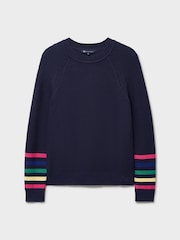 Crew Clothing Blue Cotton Stitch Jumper - Image 5 of 5