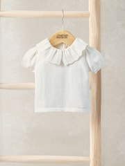 Mamas & Papas White Collared Knitted Top - Image 1 of 2