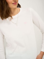 Crew Clothing White Supersoft Brushed Cotton Long Sleeve Top - Image 4 of 5