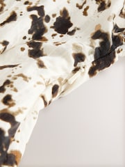 Ecru Speckle Print Soft Peplum Short Sleeve Top - Image 9 of 9