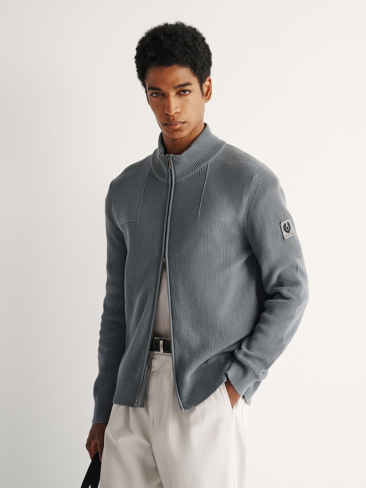Belstaff Grey Commander Zip Through Cardigan - Image 1 of 5
