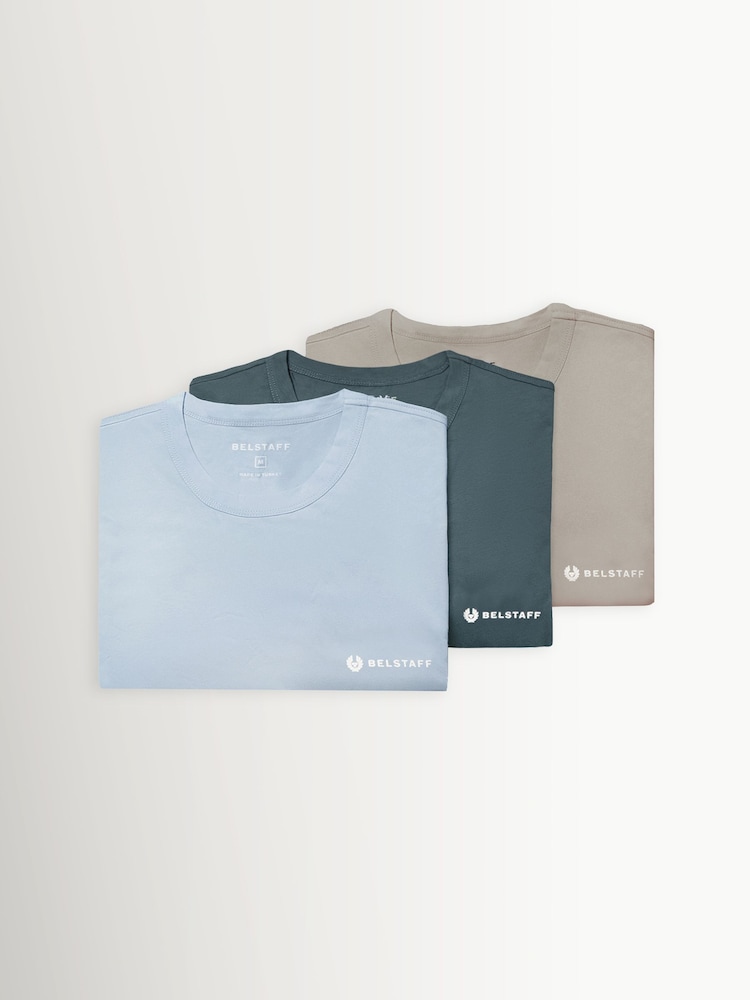 Belstaff Blue T-Shirts 3 Pack - Image 1 of 4