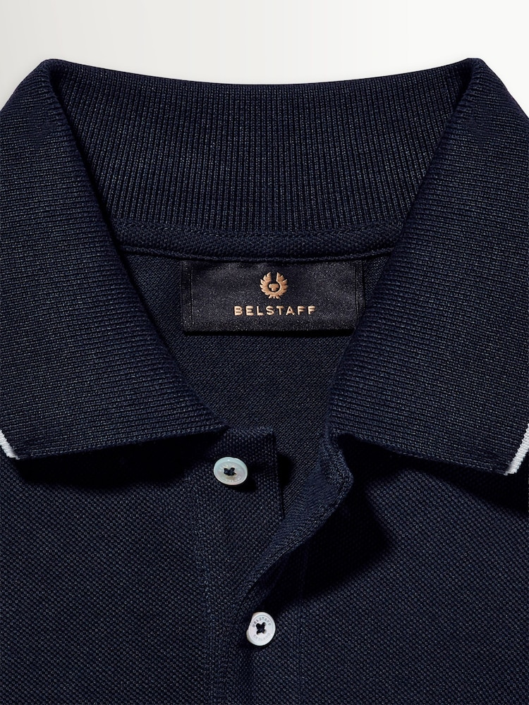 Belstaff Blue Tipped Logo Polo Shirt - Image 2 of 3