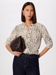 Whistles Brown Zebra Button Through Shirt - Image 1 of 5