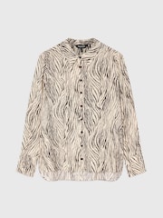 Whistles Brown Zebra Button Through Shirt - Image 5 of 5