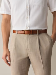 Tan Brown Signature Made In Italy Formal Belt With Brogue Pattern - Image 1 of 4