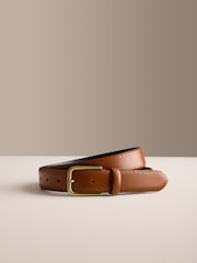 Tan Brown Signature Made In Italy Formal Belt With Brogue Pattern - Image 2 of 4