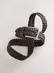 Chocolate Brown Woven Leather Belt - Image 3 of 4