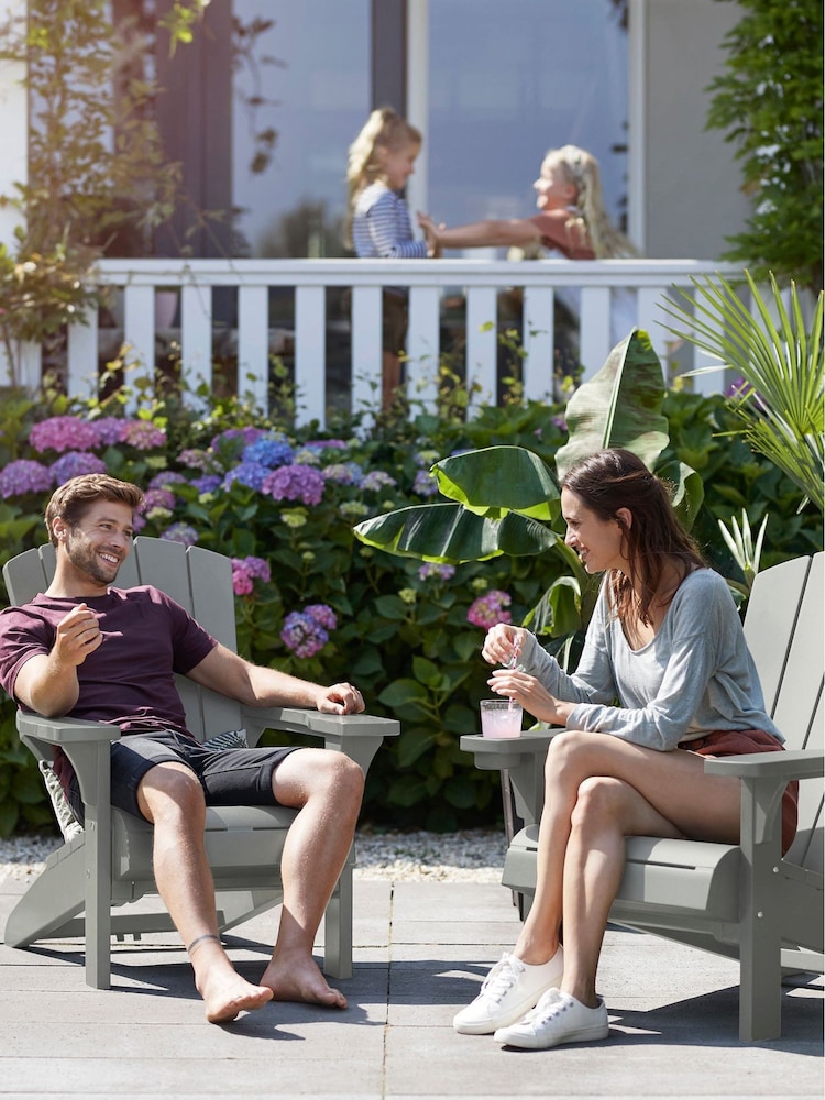 Keter Set of 2 Grey Alpine Adirondack Garden Chairs - Image 1 of 6 Keter Set of 2 Grey Alpine Adirondack Garden Chairs - Image 1 of 6
