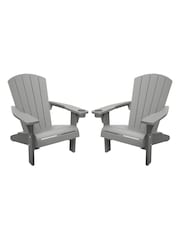 Keter Set of 2 Grey Alpine Adirondack Garden Chairs - Image 2 of 6