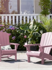 Keter Set of 2 Old Pink Alpine Adirondack Garden Chairs - Image 1 of 6