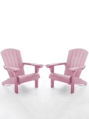 Keter Set of 2 Old Pink Alpine Adirondack Garden Chairs - Image 5 of 6