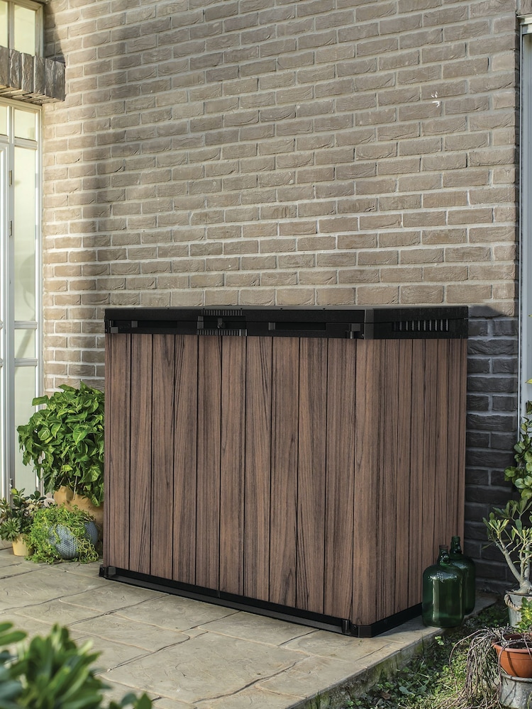 Keter Rosewood Brown Store It Out Darwin 1150L Garden Storage Box - Image 1 of 6 Keter Rosewood Brown Store It Out Darwin 1150L Garden Storage Box - Image 1 of 6