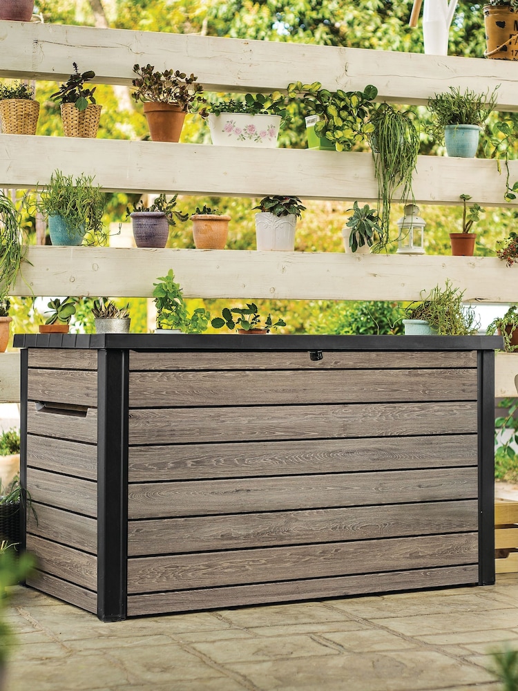 Keter Ashwood Brown Signature 870L Garden Storage Box - Image 1 of 6