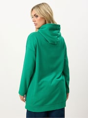 Yours Curve Green Seam Detail Hoodie - Image 3 of 5