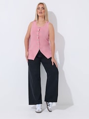 Yours Curve Pink Limited Knitted Waistcoat - Image 3 of 5