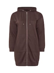 Yours Curve Brown Longline Hoodie - Image 5 of 5