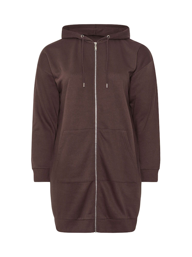 Yours Curve Brown Longline Hoodie - Image 5 of 5