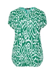 Yours Curve Green Notch Neck Top - Image 5 of 5