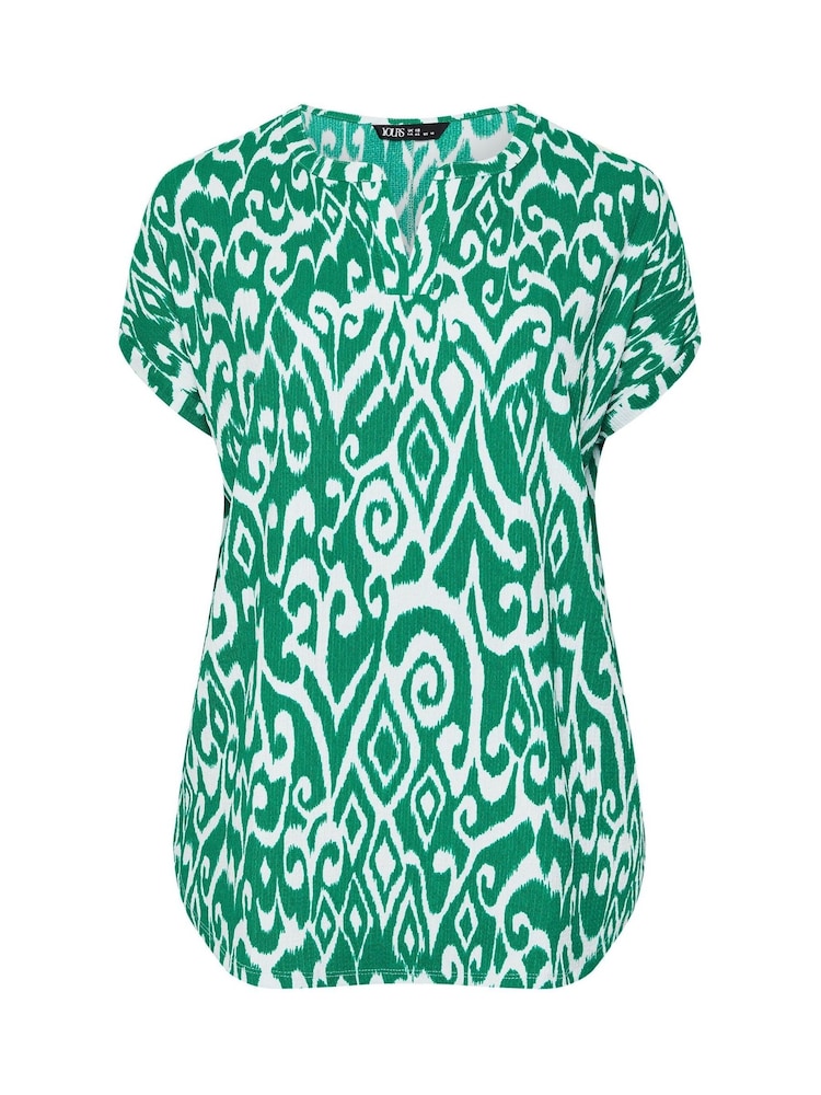 Yours Curve Green Notch Neck Top - Image 5 of 5