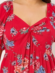 Yours Curve Red Twist Front Blouse - Image 4 of 4