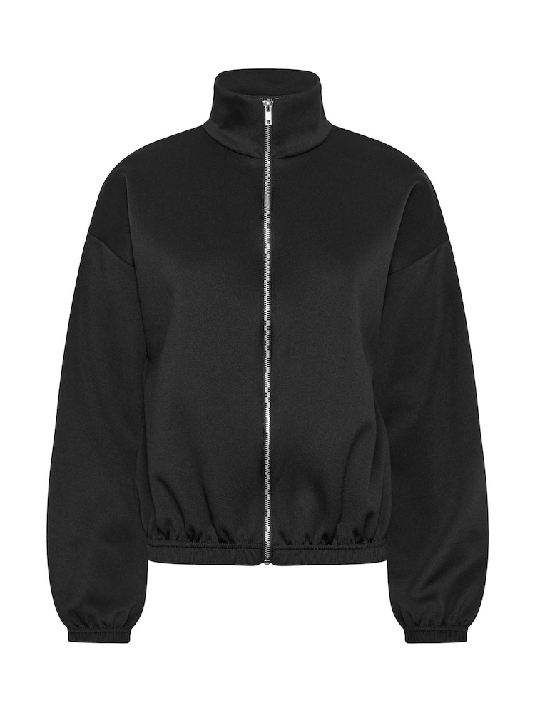 PixieGirl Petite Black Scuba Funnel Neck Zip Jacket - Image 6 of 6