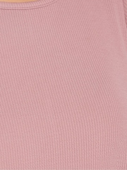 Yours Curve Pink Swing Ribbed Top - Image 4 of 4
