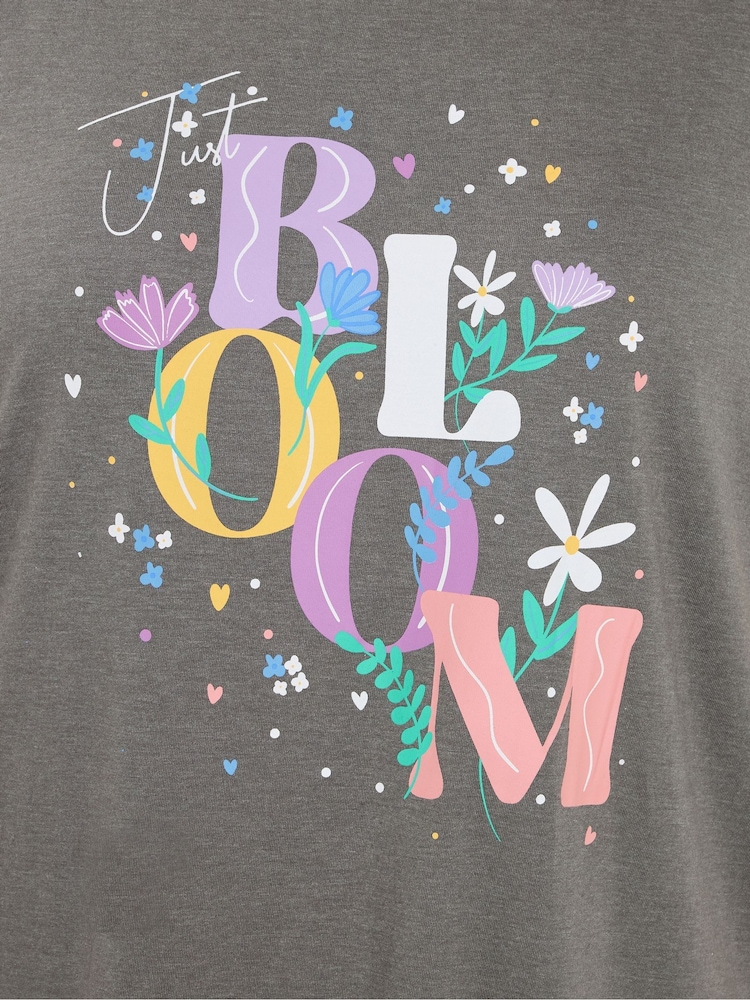 Yours Curve Grey Just Bloom Midaxi Nightdresses 2 Pack - Image 8 of 8