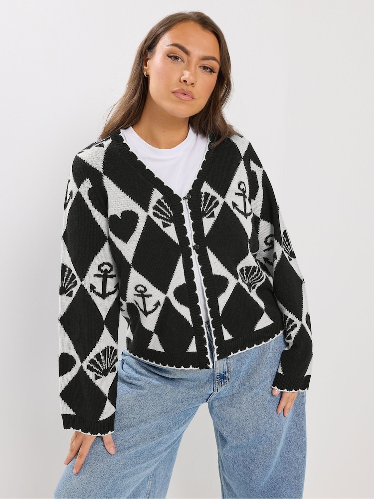 Yours Curve Sailor Conversational Cardigan - Εικόνα 1 από 5