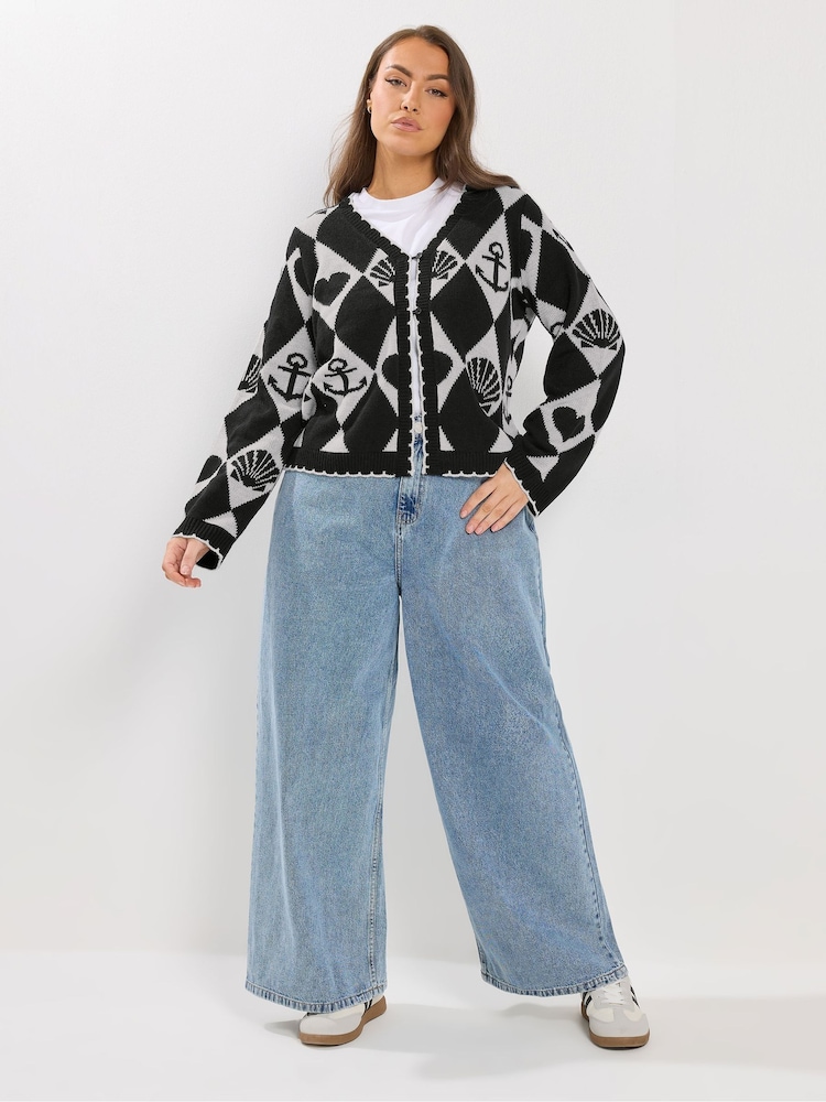 Yours Curve Sailor Conversational Cardigan - Εικόνα 2 από 5